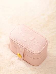 1 PIEZA Organizador de joyas portátil con estilo navideño para viajes, diseño minimalista, estuche de almacenamiento para anillos, collares, aretes y lápiz labial, caja de exhibición compacta - Colección navideña de almacenamiento, adecuado para uso invernal y viajes, regalo de Navidad ideal para seres queridos (perfecto para regalos navideños), esencial para abastecerse a fin de año, ayudante práctico para decoraciones navideñas (mantiene las joyas ordenadas para atuendos festivos) - Multicolor - Ver 4