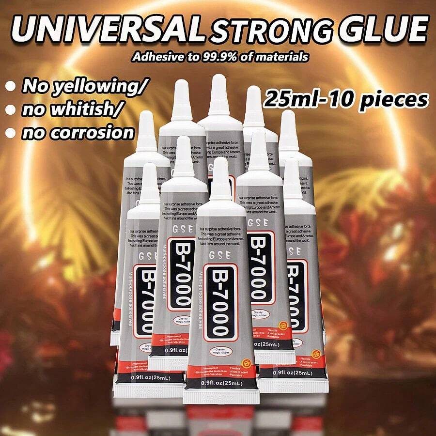 [Adesivo Artesanal Resistente] 10 Peças Cola Super B7000 - Adesivo Artesanal de 25ml para Fixação de Joias, Reparo de Brinquedos e Restauração de Artesanato