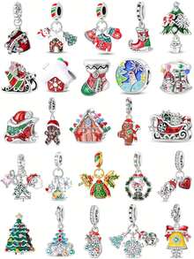 DIY Exquisite Christmas Sleighs, Sweet Gingerbread Men, Lucky Bells, Christmas Trees, Santa Claus, Christmas Stockings And Other Charming Beaded Pendants, Suitable For Everyday Wear, DIY Jewelry Making Necklaces, Bracelets And Other Accessories.