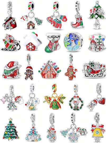 DIY Exquisite Christmas Sleighs, Sweet Gingerbread Men, Lucky Bells, Christmas Trees, Santa Claus, Christmas Stockings And Other Charming Beaded Pendants, Suitable For Everyday Wear, DIY Jewelry Making Necklaces, Bracelets And Other Accessories.