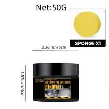 Automotive Interior Renovation Cream, Resin Maintenance Cream, Gloss, Repairs Dull Surfaces, Revitalizes White And Aged Plastics, Enhances Dashboard And Seats