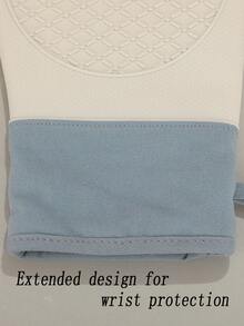 2 piezas Guantes de horno, guantes resistentes al calor de silicona antideslizante gruesa con forro de algodón largo para cocinar, hornear, herramientas de cocina antideslizantes, regalos festivos de cocina amigables para la organización del hogar y la cocina