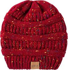 Gorro de punto suelto para hombres y mujeres, cálido para el invierno, suave y de gran tamaño - B4 Confeti Vino Tinto - Ver 4