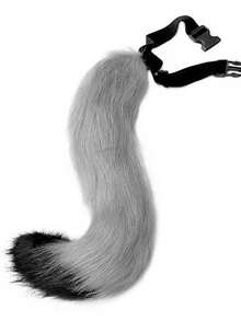 1 Set Of 2pcs Sexy Maid Costume Accessories - Plush Cat Ear Fox Mask & Tail, Role Play Outfit, Halloween Gift, Party Supplies - Multicolor - View 11