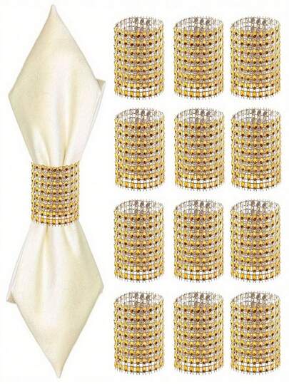 2/10/50 Pieces Glittering Rhinestone Napkin Rings - Premium Decorative Accents For Dining Table Ideal For Anniversary, Wedding, Birthday, Halloween, Christmas,Valentines Day Gifts - Add Sparkle To Any Special Occasion,Room Decor, Table Decor, Home Decor For Holidays, Birthdays, Parties, Weddings And Dinners
