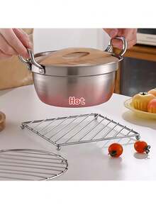 1pc Heat Resistant Pot Holder, Trivet Mat, Coaster, Table Protector, Kitchen Utensil Rack, Kitchen Pot Mat, For Kitchen Counter, Multi-Purpose Steamer Tray, For Steamer Rack, Pot Steamer Accessory