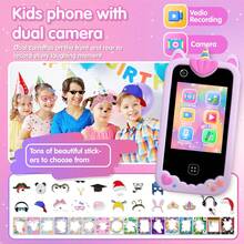 2,8 Zoll Kinder Telefon Spielzeug mit Einhorn Silikonhülle, stoßfestes Design, lustige Lernspiele & Musikplayer, kreatives Geschenk für Kinder, Weihnachten Halloween Geburtstag Geschenk für Kinder