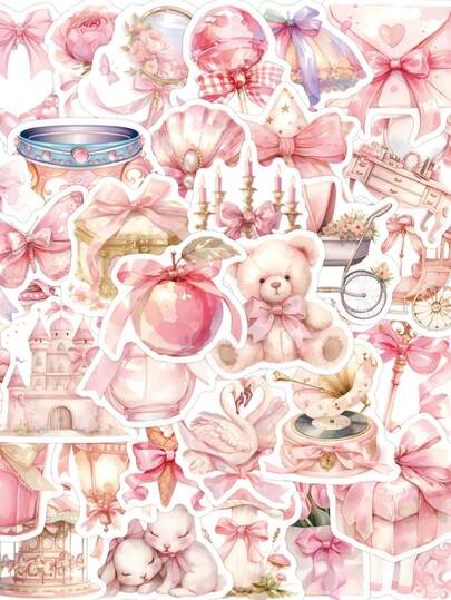 60Pcs Pink Stickers Stickers Vintage Stickers Stickers Art Stickers Cool Stickers Aesthetic Stickers KPOP Graffiti Stickers Vinyl Waterproof Stickers Forater Bottle,Laptop,Phone,Skateboard,Scrapbooking,Journaling Gifts