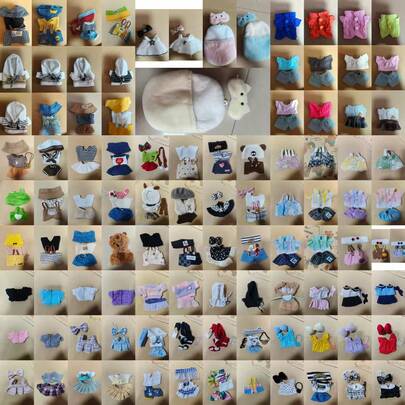 Colección de 5 piezas de ropa navideña para Labubu de 1ra/2da/3ra generación, colgante LBB de 17cm, peto, falda, camiseta casual, pantalones, conjunto integral para muñeca , retroalimentación de actividad de Año Nuevo para clientes nuevos y antiguos