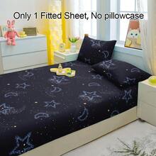 1 Peça Lençol Ajustável Respirável com Padrão de Mitologia da Lua Estrelada, Capa de Colchão Macia e Confortável para Quarto, Quarto de Hóspedes e Dormitório, Protetor de Colchão (Fronha Não Incluída)