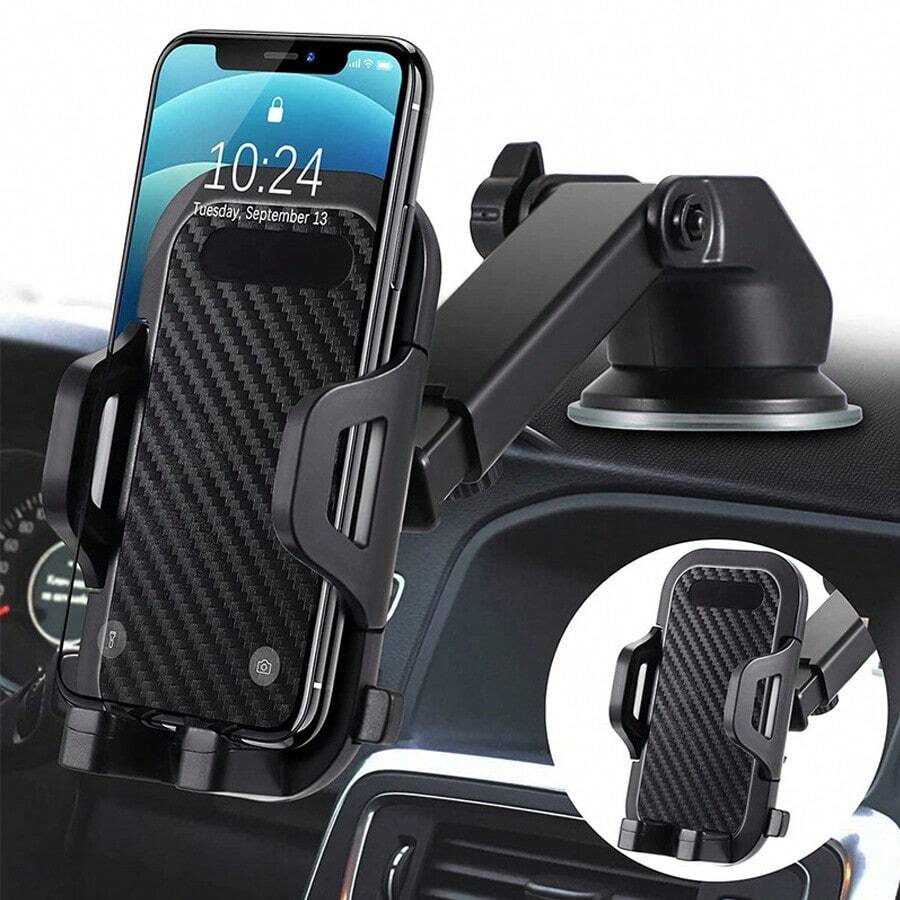 2-In-1 Car Phone Mount Long Arm Suction Cup Holder Air Vent Holder Cell Phone Holder Hands Free Cradle Fit For Smartphone, Phone, Cell Phone Automobile Cradles Universal - A - View 1