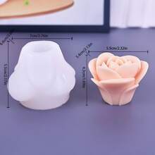 1 Stück Blumen Serie Rose-förmige Silikon Form, geeignet für DIY duftende Kerzen/Gipskunstwerke Figuren/dekorative Sträuße/handgemachte Seifenformen, Multifunktional