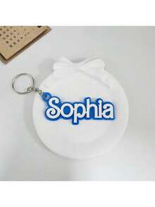 Chaveiro de acrílico personalizado com nome Blod, crachá de acrílico, crachá de mochila, bolsa de fraldas, chaveiros com nome personalizado, crachá de lancheira, chaveiro retrô com nome para o Dia de Ação de Graças, presentes de Natal para crianças, família, namorada, mãe - prateado - Ver 32