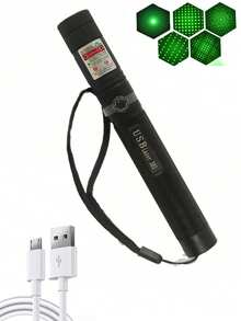 1 件 303 激光笔，LED 可充电激光手电筒，远距离激光笔，家居装饰，夜间活动和户外活动，露营的实用工具，可用作教学工具和节日礼物