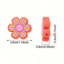 70pcs Colorful Flower Silicone Bead Set - Ideal For DIY Crafting Keychains, Necklaces, Bracelets, Decorative Pens, Jewelry And Pendants