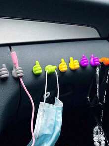 5pcs/10pcs-Pack Random Color Creative Multifunctional Heavy Duty Thumb Hooks, No Trace Left, With Adhesive (New Version)