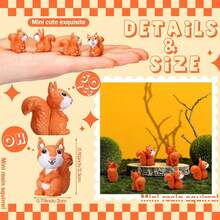 Mini Esquilo de Resina, Miniaturas de Esquilo Minúsculas, Figuras Pequenas de Esquilo de Resina, Miniaturas de Animais da Floresta, Acessórios de Jardim, Decoração de Topo de Cupcake, para Paisagismo Externo, Jardim, Gramado, DIY, Artesanato de Aniversário
