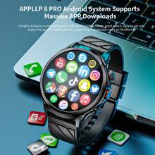 LOKMAT APPLLP 8 PRO 智能手表手机，1.85 英寸高清大圆形屏幕，高清摄像头，支持 2G/3G/4G/5G SIM 卡，具备心率、血氧、呼吸等健康功能检测，支持蜂窝数据和 WiFi，可免费下载第三方应用，搭载 Android 8.1 操作系统，兼容 Android 和 iOS 系统。 - APPLLP 8 PRO - 查看 12