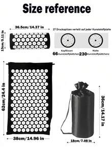 一套包含按摩垫和枕头的套装,配有牛津布收纳袋(单独购买按摩垫不含枕头),可用于颈背肌肉按摩、肌肉放松、缓解坐骨神经痛和冥想瑜伽按摩,穴位按摩枕,缓解颈背疼痛、放松肌肉、舒缓压力,男女皆宜,附赠便携收纳袋。 - 彩色 - 查看 9