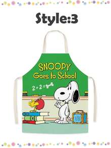 Delantal de Snoopy, delantal impermeable de cocina, cubierta a prueba de aceite para cocinar en casa, hornear y cocinar arroz. - Multicolor - Ver 6
