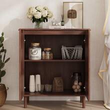 VOWNER 31.5"/61.4" Base Storage Cabinet With Doors, Wooden Sideboard With Shelves, Kitchen Cupboard  For Living Room, Hallway, Entryway - Quả óc chó - Xem 6