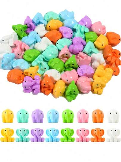 1pc Random Color Mini Elephant, Miniature Animal Figurines Tiny Resin Elephants For DIY Fairy Garden, Glass Container, Potted Plant Decor, Micro Landscape Craft, Garden Decoration, Car Interior Accessories, Party, Perfect Birthday Gift(Random Color)Christmas