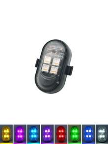 4 LED Bulb Upgraded 6 Wireless LED Flashing Lights With Remote Control, 8 Colors, Type-C Rechargeable LED Light, Anti-Collision Warning Light, Suitable For Car, Motorcycle, Bicycle, Drone, Etc.