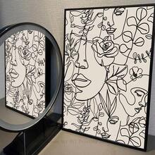 1pc/3PCS Wall Arts Posters Modern Abstract Geometric Beige Black Bohemian Poster Canvas Art, Suitable For Residential And Dormitory Walls, Living Room And Bar Decoration, Dining Room Or Bathroom, Room Decoration, Frameless High-Quality, Indoor/Outdoor Canvas Art, Frameless/ With A Frame