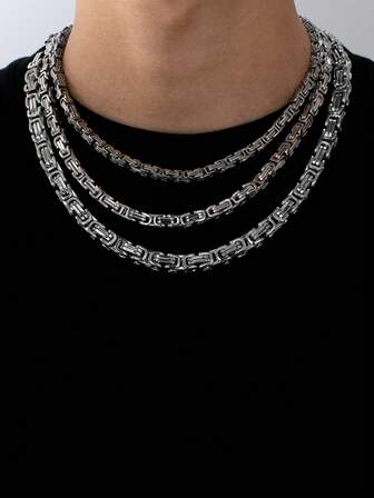 1 Piece Width 5mm 6mm 8mm New Hot High Quality Byzantine Men Gold Color Stainless Steel Choker Necklace Chain