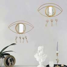 1 oglindă decorativă de formă neregulată, plasată orizontal, cu suprafață de sticlă rezistentă la rugină, potrivită pentru camere de zi, dormitoare, intrări, decorare de perete multifuncțională, decor pentru casă - nu necesită electricitate.