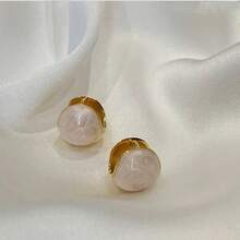 1 Pair Elegant French Retro Chic Enamel Ball Design Hoop Earrings, Lightweight Luxury Minimalist Style, Versatile For Daily, Commute, Date