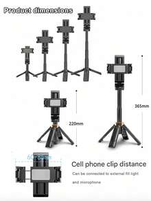 New 16-Inch Telescopic Selfie Stick With Wireless Remote, Smartphone Tripod Stand, 360° Rotation, One-Key Extension, DSLR-Style Handle, High-Quality ABS Material, Suitable For Various Smartphone Models