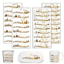 4pcs Golden German Positive Quote Stickers Theme Rub On Transfer Stickers Decals Set - Motivational Sayings Transfer Paper For Furniture, Glass, Easy Apply DIY Home & Life Inspired - Multicolor - View 1
