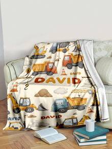 1pc Customized Name Blanket Personalized Family Pet Couple Text Printed Bedding Blanket For Bed Sofa Living Room Outdoor Housewarming Gift - Style 1 - View 5