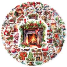 60张圣诞贴纸DIY装饰手册行李手机壳笔记本装饰手机滑板贴纸圣诞礼物 - 彩色 - 查看 8