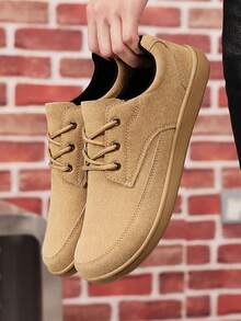 Nuevos tenis casuales de cuero con cordones para hombres, suela suave y ligera, versátiles de corte bajo, transpirables y planos, para todas las estaciones