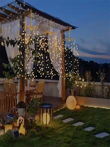 3pcs 300LED Hanging Firecracker Lights, Decorative Light String, USB Power Supply, 8 Modes, LED Indoor Lighting, Soft Copper Wire, Suitable For Roofs, Courtyards, Terraces, Christmas, Weddings, Festivals And Parties