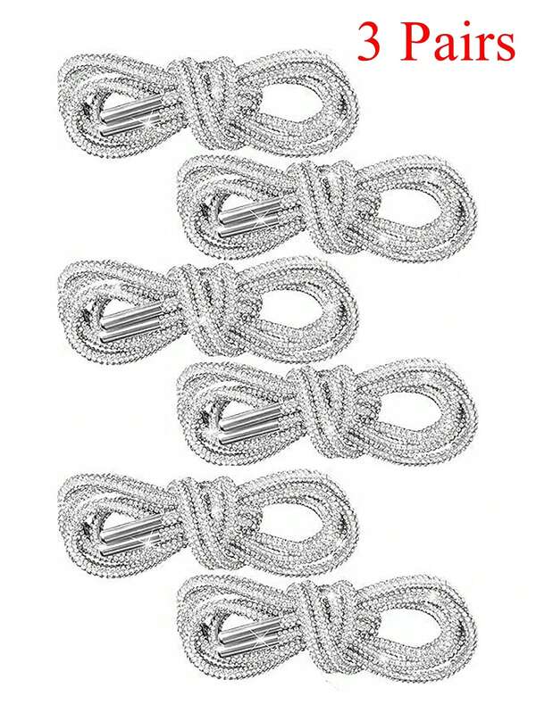 6 Pcs Rhinestone Shoelaces Glitter Bling Shoe Laces For Sneakers Shiny Shoelaces Round Shoe Strings For Canvas Shoes, Sweatpants, Clothing, Bags Rope Chain DIY Crafting 140 Cm/55.12" Drawstring Replacement Accessories