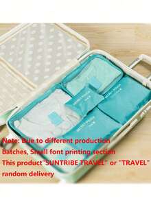6pcs/Set Small Size Travel Luggage Organizer Set - Multi-Functional Lightweight Packing Cubes, Organizer Bags For Storage And Packing, Luggage Organizer Cubes, Multi-Purpose Organizer Bags, Compressible Packing Organizers, Travel Organizer Bags, Includes: Multi-Functional Organizer Bag, Waterproof Toiletry Bag, Cosmetic Organizer Bag, Compression Packing Cubes, Summer Holiday Seasonal Storage Bag, Makeup Bag, Shoe Bag, Luggage Bag, Travel Essentials, Suitable For Cosmetics, Skincare, Eyebrow Pencils, Makeup Sponges, Combs, Nail Polish, Manicure, Jewelry, Perfume, Stationery, Digital Products Storage, Holiday Gifts - Multicolor - View 14