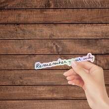 1/3pcs Remember Your Why Sticker, Motivational Sticker, Positive Quote Sticker, Positivity Sticker, Water Bottle Sticker, Laptop Sticker,Self-Adhesive, Single Use, Fade-Resistant, Perfect For Laptops, Water Bottles, Cars - Black and White - View 2