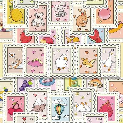 50pcs Cute Cartoon Stickers, Graffiti Decals For Mobile Phone Case, Laptop, Skateboard, Luggage, Scrapbooking, Self-Adhesive,School Supplies,Back To School