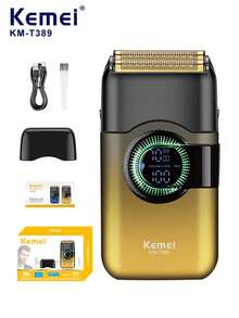 Kemei 1pc KM-T389 Men's Electric Shaver, Digital Display, Suitable For Facial Hair Trimming, Professional Rechargeable Reciprocating Shaver, Gift For Boyfriend - Multicolor - View 14
