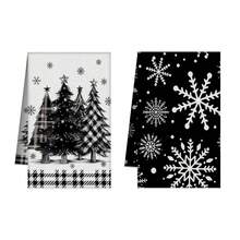 2/4 Piece Set, Christmas Dish Towels, Modern Dish Cloths With Super Absorbent Microfiber In Black Style, Tea Towels, Rags And Hand Towels, Which Are Very Suitable For Cooking, Baking, Cleaning, Giving To Neighbors, Mothers, Friends, Birthdays, Christmas, Housewarming, Kitchen Decoration And Household Items. - Multicolor - View 13