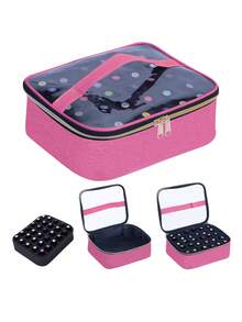 UOZL 30/40 Bottle Nail Polish Storage Organizer, A Multi-Colored, Portable, Handheld, Large-Capacity Nail Polish Storage Box With Removable Dividers. It Can Hold Up To 30-40 Bottles (15ml) Of Nail Polish Gel. Perfect For Nail Art Enthusiasts And Manicurists. Make Up Bag - Multicolor - View 16