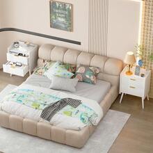 Nightstand Modern Bedside Table With 2 Storage Drawer, Small Night Stand, Wooden Sofa Side Table For Bedroom,Study Room And Small Spaces - 白色 - 查看 8