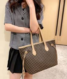 Women's Handbags, Wallets With Handles, Tote Bags, Shoulder Bags With Large Capacity, Suitable For Travel And Commuting - Apricot - View 3