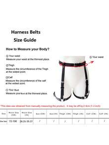 PU Leather Leg Harness And Butt Harness Fashion Leg Harness Leather Halloween Accessories Belt Adjustable - Black - View 3