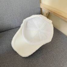 1pc Faux Fur Solid Color Warm Newsboy Cap, Versatile Casual Fashion Baseball Hat For Women