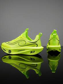 Couple's Shock-Absorbing Carbon Board Breathable Running Shoes, Men & Women Sports Sneakers - Mint Green - View 3