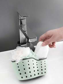 1 件装水槽悬挂式沥水篮，带硅胶储物盒，可调节水槽沥水架 - 厨房储物双层滤水篮、海绵架、厨房水龙头悬挂篮，非常适合存放海绵、肥皂、洗碗布，无需钻孔，节省空间的配件，适用于家庭浴室和餐厅使用，厨房配件，厨房小工具，圣诞装饰 - 彩色 - 查看 7